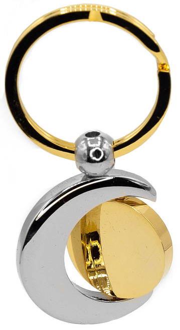 Gold & Silver Crescent Keychain