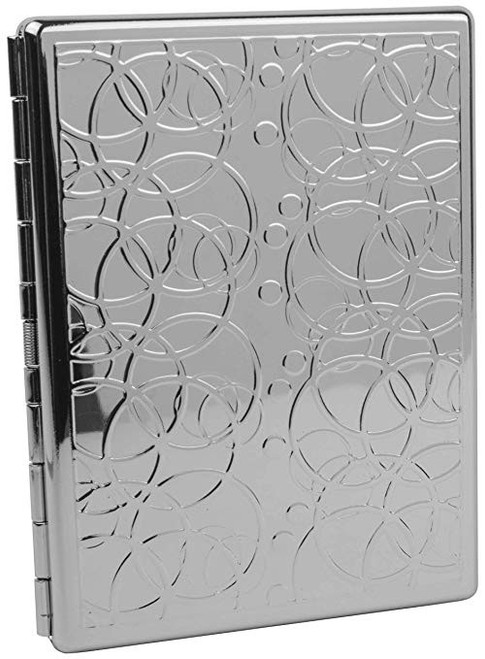 Silver Rings Compact (9 100s) Etched MetalPlated Cigarette Case & Stash Box