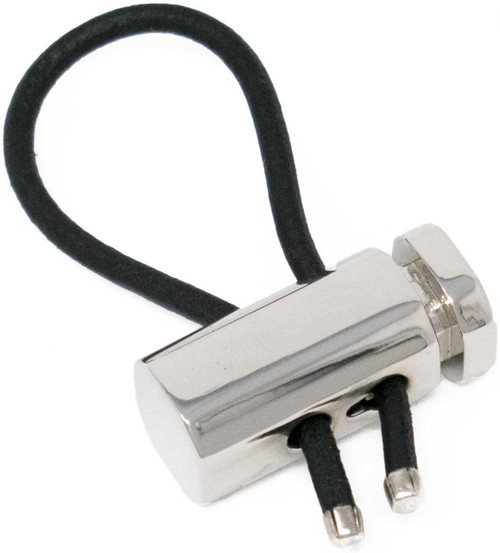 Silver Octagon with Leather Wire Keychain