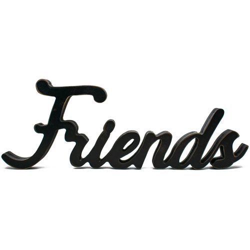 Rustic Decorative Black "Friends" Wooden Cutout Free Standing Sign 6" X 16"