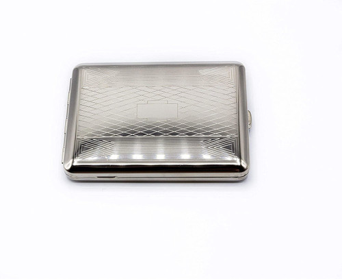 Made in Germany Vintage Nickle-Plated Stainless Steel Cigarette Cases (Diamond, 100s)