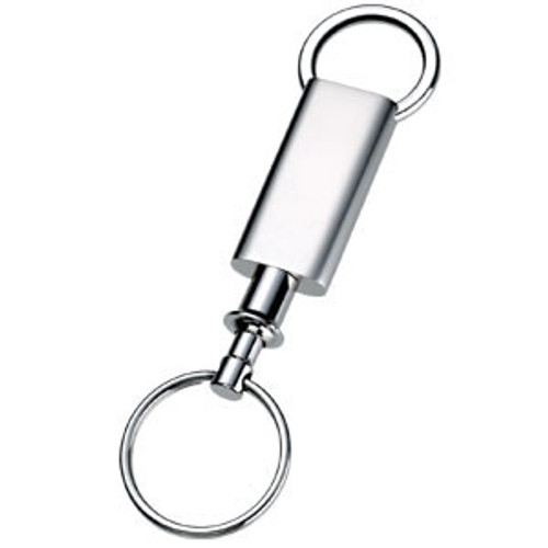 Silver Rectangle Quick Release, Pull Apart Valet Keychain Accessory Detachable for Convenience