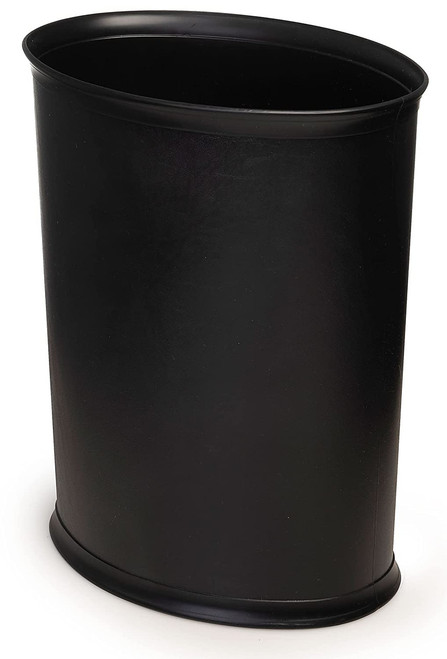 Made in USA Faux Black Leather 5Gallon Sleek and Stylish Vinyl Waste Basket (10.25 X 12.5)
