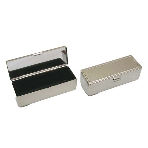 Silver Boxed Travel Lipstick Case With Mirror