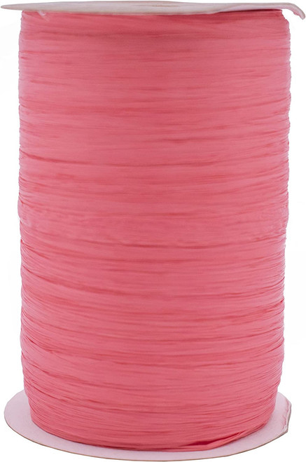 Matte Raffia Ribbon Roll 100 Yards for Kraft Packaging and Decoration (Coral)