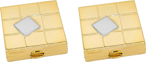 Set of 2 Square-Shaped Pocket Purse Pill Box & Organizer