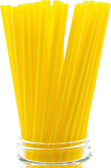 Made in USA Pack of 250 Unwrapped BPA-Free Plastic Slim Drinking Straws (Yellow - 10" X 0.21")