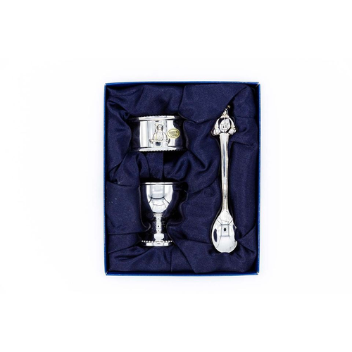 SILVER PLATED 3 PC BABY SET