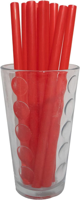 Made in USA Pack of 250 Unwrapped BPA-Free Plastic Smoothie & Boba Drinking Straws (Red - 8.5" X 0.50")