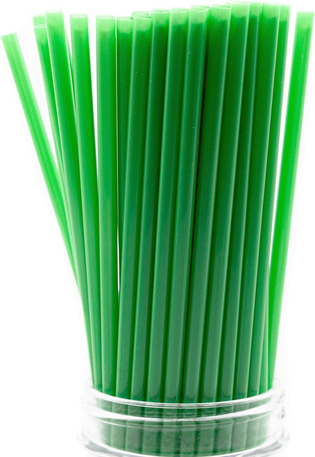Made in USA Pack of 250 Unwrapped BPA-Free Plastic Slim Drinking Straws (Green - 10" X 0.21")