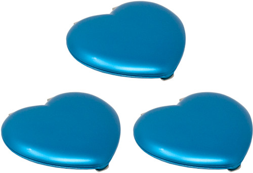 Set of 3 Contemporary Heart-Shaped Compact Mirrors With Reflective Finish