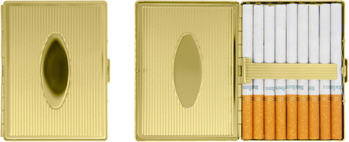 Set of 2 Metal-Plated 100s Ultra Compact Cigarette Case & Stash Box