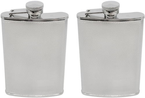 Set of 2 Classic Stainless Steel Pocket Hip Flasks
