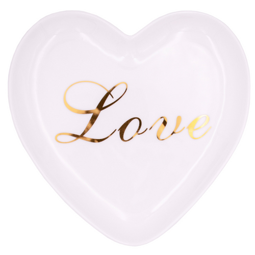 HeartShaped Love Ceramic Trinket Plate and Decorative Jewelry Dish