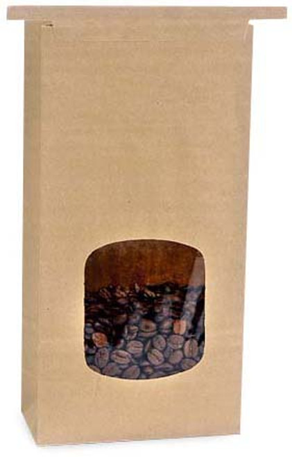 Made in USA 100-Count Brown Kraft Paper Tin Tie 1/2 Pound Coffee Treat Candy and Snack Bags with Laminated Liner (3.4" X 2.5" X 7.75")