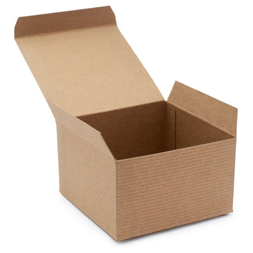Made in USA 10Count Recycled Brown Kraft Gift Boxes (5" X 5" X 3") with Tuck Lids for Weddings, Crafting and Baking Packaging Needs