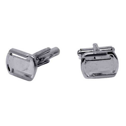 Men's Platinum-Plated Silver Hollow Cufflinks in Gift Box