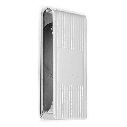 Silver Stripes Stainless Steel Hinged Money Clip