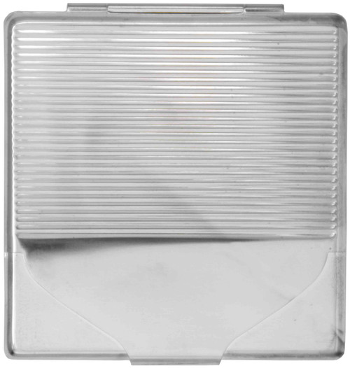 Silver vertical lines Metal-Plated Cigarette Case & Stash Box