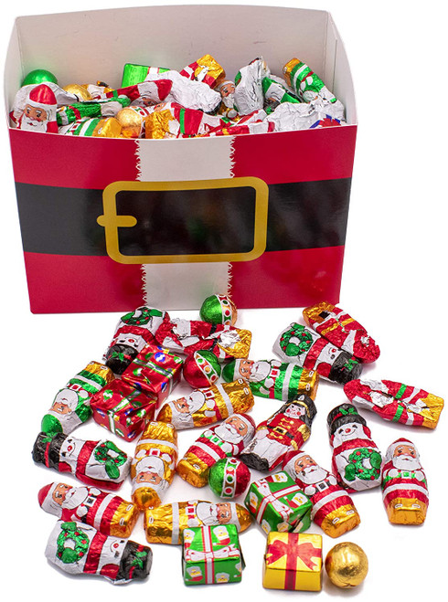 MADE IN USA Individually FoilWrapped Christmas Milk Chocolates (Assorted  2 lb) (Santa's Belt)