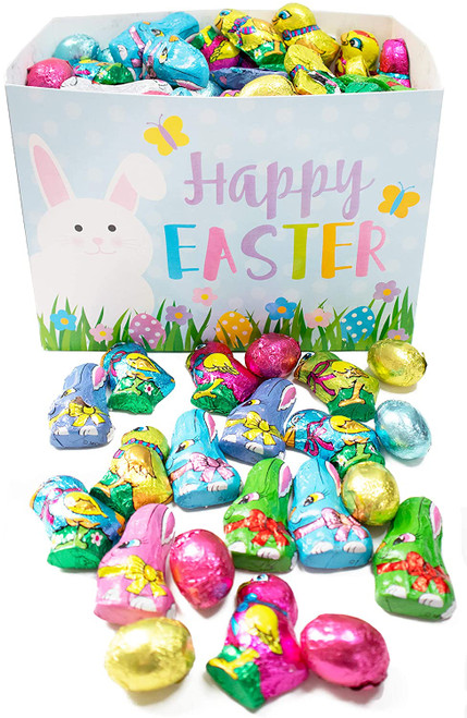 MADE IN USA Individually FoilWrapped Easter Milk Chocolates (Assorted  2 lb) (Happy Easter)