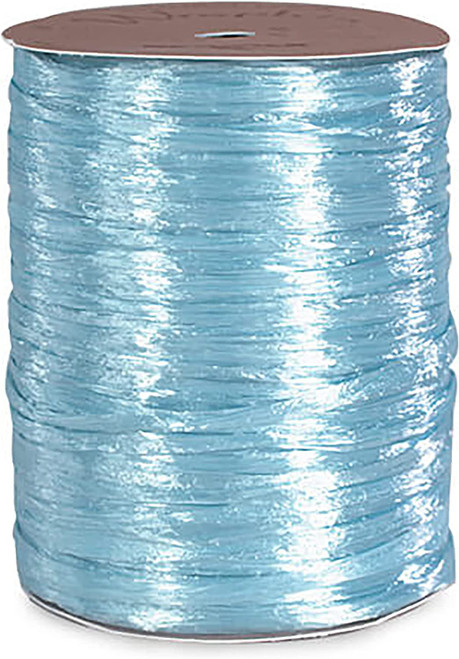 Pearlized Raffia Ribbon Roll 100 Yards for Kraft Packaging and Decoration (Light Blue)