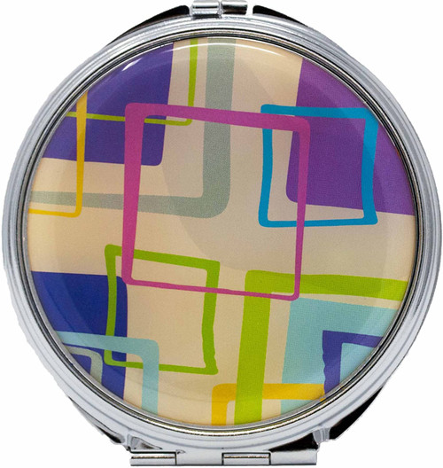 Copy of Pucci Print (Circle) Folding Compact Pocket Makeup Mirror Double Sided (5x magnification + 1x magnification)