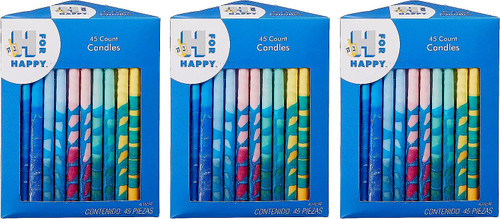 Family Bundle Pack of Premium Dripless Hanukkah Candles - 135 Candles - for All 8 Nights of Chanukah (Color Medley)