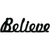 Rustic Decorative Black "Believe" Wooden Cutout Free Standing Sign 6" X 22"