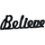 Rustic Decorative Black "Believe" Wooden Cutout Free Standing Sign 6" X 22"