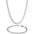 Stainless Steel Curb Chain 22" Necklace and 9" Bracelet Gift Box Set (7 mm)