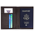Genuine Cowhide Leather Brown RFIDBlocking Passport Cover Case Holder & Wallet