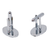Men's PlatinumPlated Black Oval Cufflinks in Gift Box
