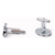 Men's PlatinumPlated Black Oval Cufflinks in Gift Box