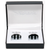 Men's PlatinumPlated Black Oval Cufflinks in Gift Box