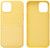 Yellow Felt Lined Silicone Phone Case with Stitched Front Pocket for iPhone 12 & 12 Pro + Tempered Glass Screen Protector