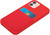 Red Felt Lined Silicone Phone Case with Stitched Front Pocket for iPhone 12 & 12 Pro + Tempered Glass Screen Protector