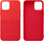 Red Felt Lined Silicone Phone Case with Stitched Front Pocket for iPhone 12 & 12 Pro + Tempered Glass Screen Protector