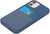Navy Felt Lined Silicone Phone Case with Stitched Front Pocket for iPhone 12 & 12 Pro + Tempered Glass Screen Protector