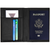 Genuine Cowhide Leather Black RFIDBlocking Passport Cover Case Holder & Wallet