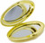 Set of 3 Oval-Shaped Double Sided Compact Mirrors With Brushed Metal Finish