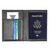 Genuine Gray Leather RFID-Blocking Passport Cover Case Holder & Wallet