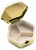 Gold Octagon  Pocket Purse Portable Travel Pill Box & Medicine Organizer (3 Compartments)