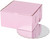 10" X 10" X 5" Corrugated Fiberboard Glossy Pink Cake Box & 10" Scalloped Cake Boards (Pack of 10  Front Loading)