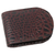 Set of 2  Made in India Genuine Cowhide Slim Leather Magnetic Money Clip (Croc Brown)
