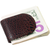 Set of 2  Made in India Genuine Cowhide Slim Leather Magnetic Money Clip (Croc Brown)