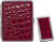 Crocodile Print Red Leather Money Clip + Matching (100s) Nickle-Plated Metal Cigarette Herbal Cigarette Cigar Tobacco Carrying Stash Storage Case