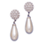 TT PEARL POST DROP 18KT Two Tone Plated Earrings with Hand Set Swarovski Crystals