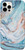 Blue Silicone Epoxy Resin Design Case for iPhone 12 Pro Max + Tempered Glass Screen Protector