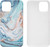 Blue Silicone Epoxy Resin Design Case for iPhone 12 Pro Max + Tempered Glass Screen Protector